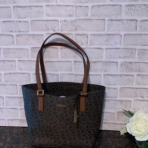 Calvin Klein brown leather bag